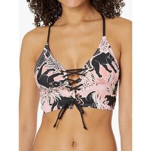 BCBGeneration Lace Up Midkini Swim Bikini Top XS NWT